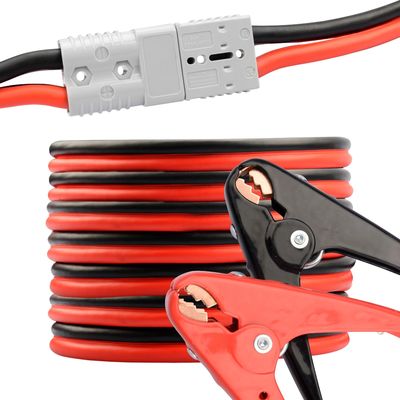 25FT 2 GA Connecting Booster Cables สายจัมเปอร์สำหรับงานหนักสำหรับรถบรรทุกกึ่ง