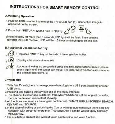 Universal BN94-07557A Element Smart TV Remote USB สำหรับ Samsung Smart TV